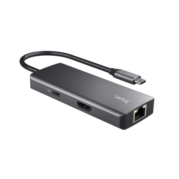 Trust Dalyx - 6-in-1 USB-C Multi-Port Adapter 1000 Mbit/s (silver)