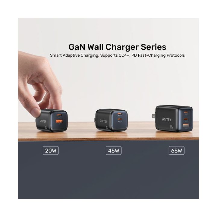 UNITEK P1129ABK01-EU mobile device charger Universal Black AC Fast charging Indoor