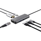 Trust Dalyx - 6-in-1 USB-C Multi-Port Adapter 1000 Mbit/s (silver)