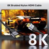 UNITEK 8K Braided Nylon 1M HDMI cable HDMI Type A (Standard) Grey