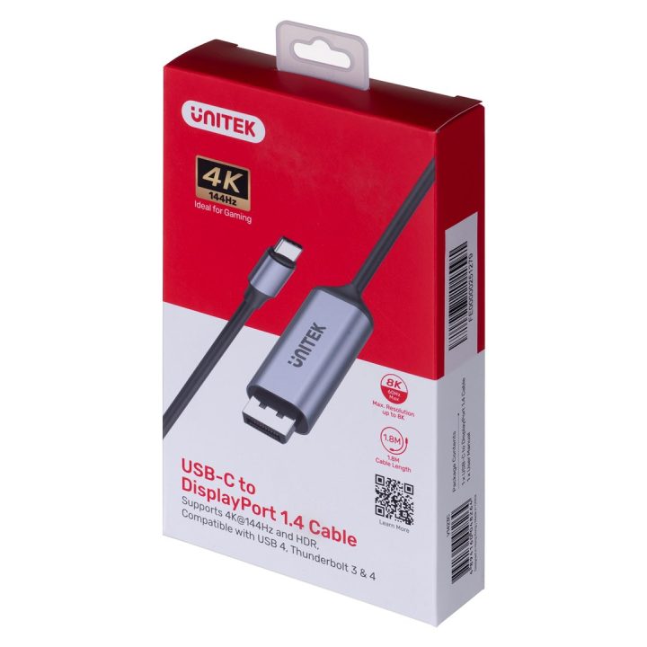 UNITEK ADAPTER USB-C DISPLAYPORT 1.4 8K@60HZ 1 8M V1423C