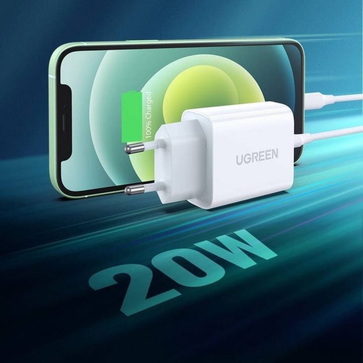 Ugreen USB Power Delivery 3.0 Quick Charge 4.0+ 20W 3A mains charger (white)