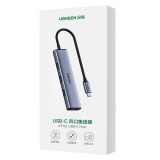 Ugreen USB Type-C HUB - 4× USB 3.2 Gen 1 Silver
