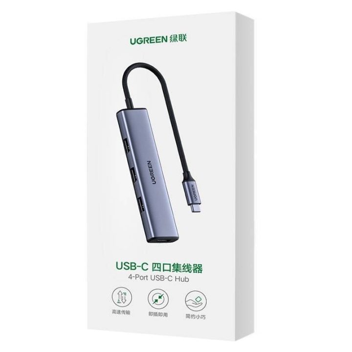 Ugreen USB Type-C HUB - 4× USB 3.2 Gen 1 Silver