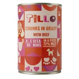 TILLO Chunks in gravy Beef - wet dog food - 415g
