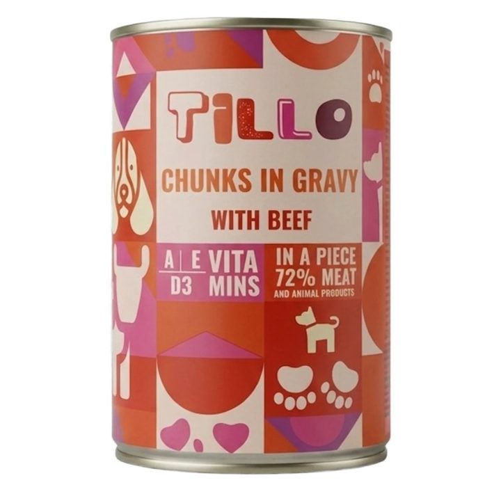 TILLO Chunks in gravy Beef - wet dog food - 415g