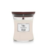 WoodWick White Teak wax candle Cylinder Cedarwood Oak wood Oakmoss Sandalwood 1 pc(s)