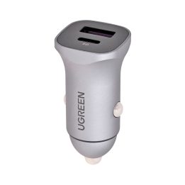 Ugreen USB Type-C / USB 24W Power Delivery Quick Charge car charger grey (30780)