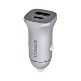 Ugreen USB Type-C / USB 24W Power Delivery Quick Charge car charger grey (30780)
