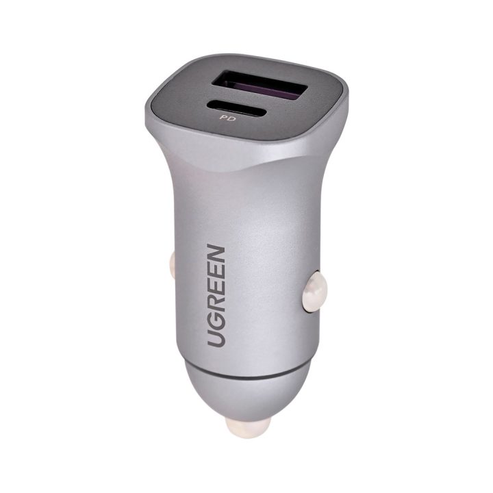 Ugreen USB Type-C / USB 24W Power Delivery Quick Charge car charger grey (30780)