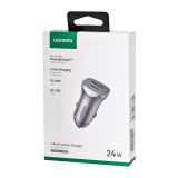 Ugreen USB Type-C / USB 24W Power Delivery Quick Charge car charger grey (30780)