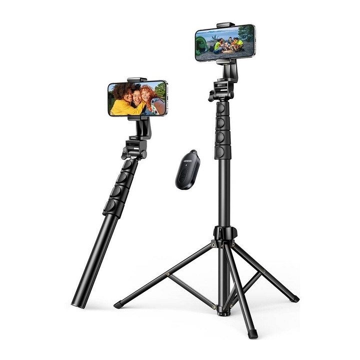 Ugreen selfie stick with stand and remote control LP680 1.8m (black)