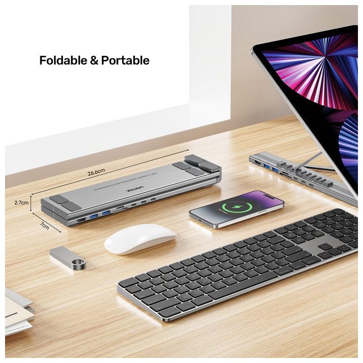UNITEK D1137AGY01 laptop dock/port replicator Docking USB 3.2 Gen 1 (3.1 Gen 1) Type-C Silver