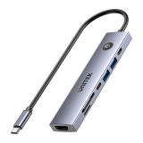 UNITEK USB-C 7-in-1 PD 100W HDMI 2.0 HUB WITH ON/OFF SWITCH