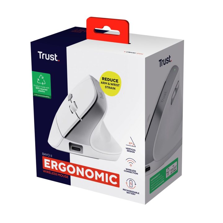 Trust Bayo II - Ergonomic Wireless Mouse (white)