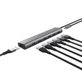 Trust Halyx - Type-A 5000 Mbit/s 7 Port USB 3.2 Gen1 Hub (silver)