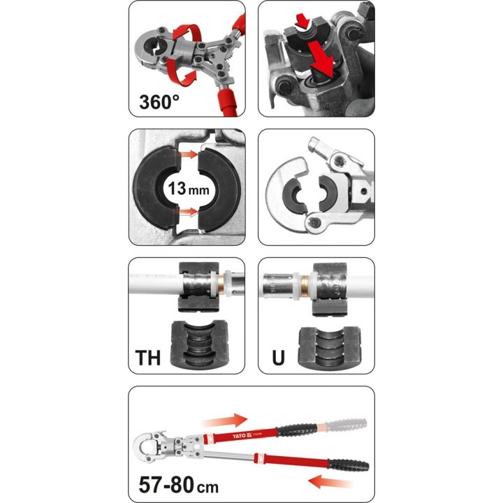 Yato YT-21735 Crimping tool Black Red
