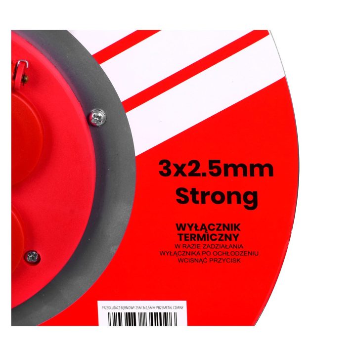 Extension cable VERTEX PB25METAL 3x2 5 mm Black