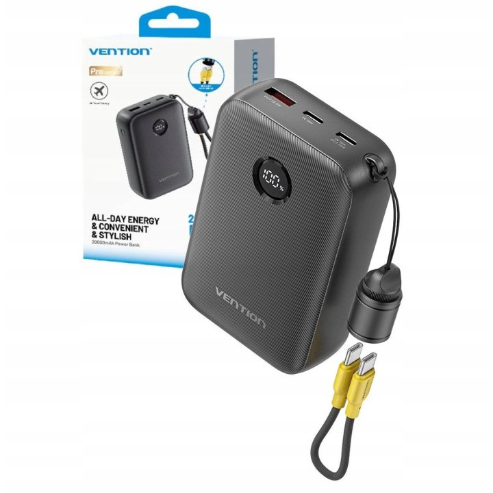 Powerbank Vention 20000mAh 2xUSB-C 1xUSB-A 22 5W BL