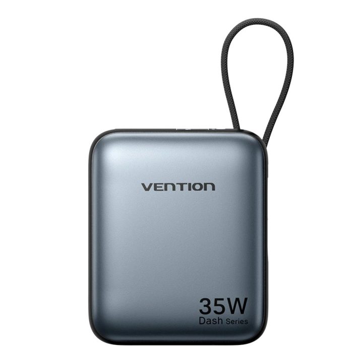 Vention 10000mAh 35W - power bank with USB-C cable (grey)