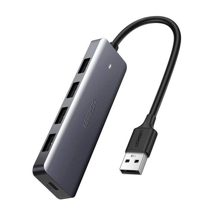 Ugreen Hub 4-in-1 USB-C Adapter to 4× USB 3.0 + USB-C Grey