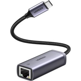 Ugreen external USB Type-C network adapter - RJ45 1 Gbps (1000 Mbps) Grey