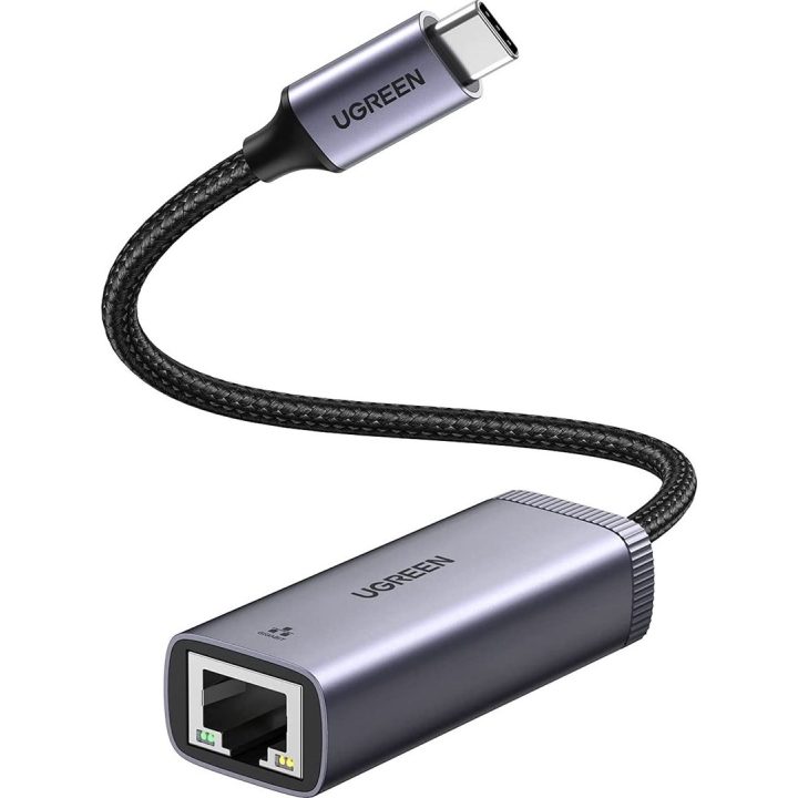 Ugreen external USB Type-C network adapter - RJ45 1 Gbps (1000 Mbps) Grey