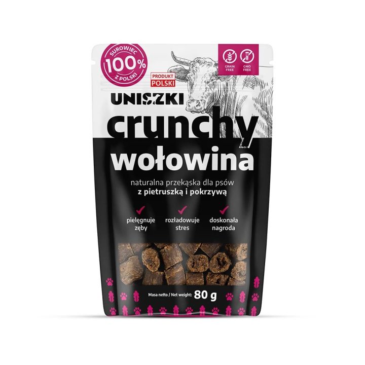UNISZKI Crunchy Beef with Parsley and Nettle - Dog Treat - 80g