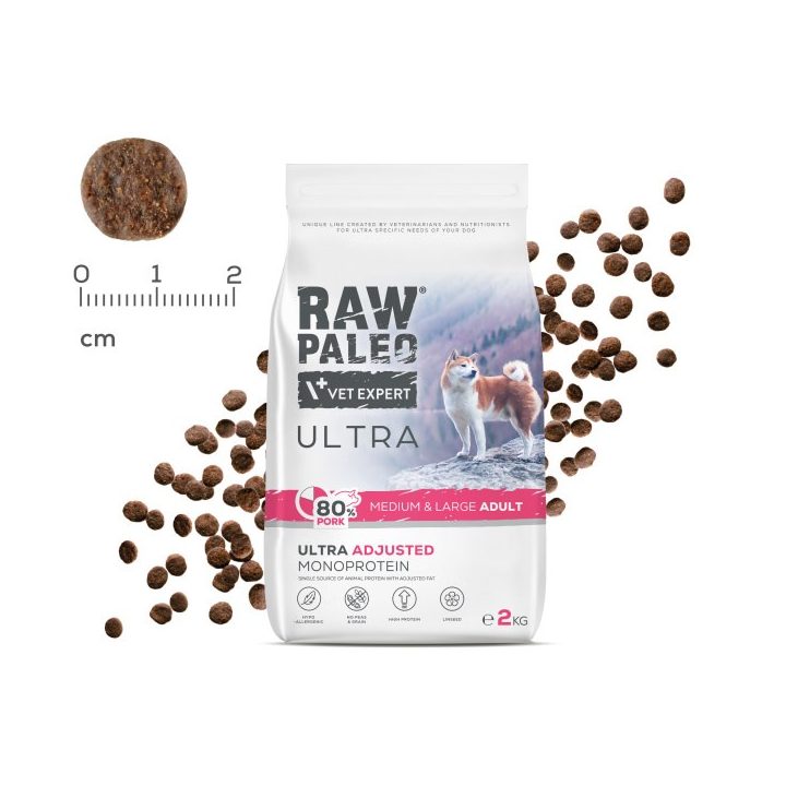 VETEXPERT Raw Paleo Ultra Pork Medium & Large Adult - dry dog food - 10kg