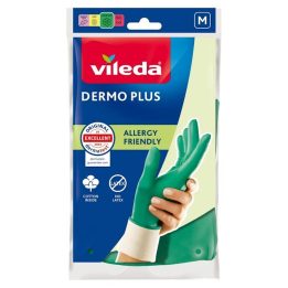 Vileda Dermo Plus ‘M’ Gloves Green Cotton Nitrile