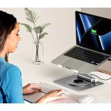 Adjustable laptop stand + USB-C HDMI hub Unitek D1109B01 PD 100W