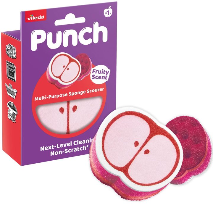 Vileda Punch All-Purpose Sponge – Apple 1 piece