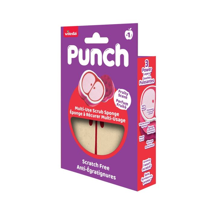 Vileda Punch All-Purpose Sponge – Apple 1 piece