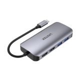 UNITEK ACTIVE HUB USB-C 2X HDMI 4K RJ45 PD 100W