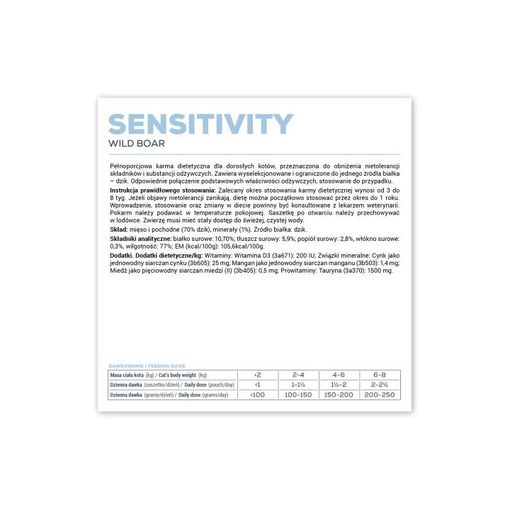 VETEXPERT Veterinary Diet Sensitivity Mono Cat - wet food for cats - 100g