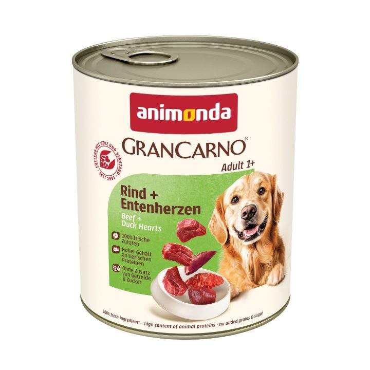 ANIMONDA GranCarno Adult Beef and duck hearts - wet dog food - 800g