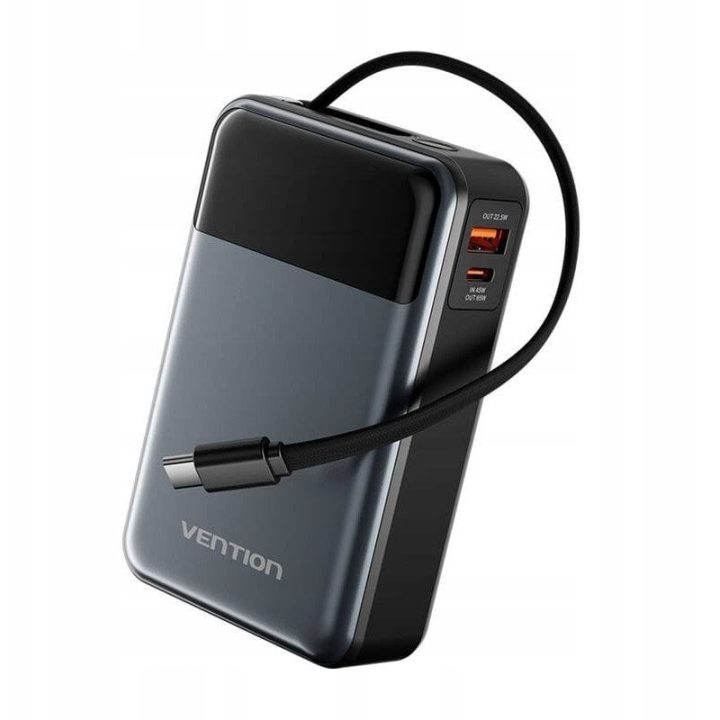 Vention 20000mAh 65W power bank with USB-C cable