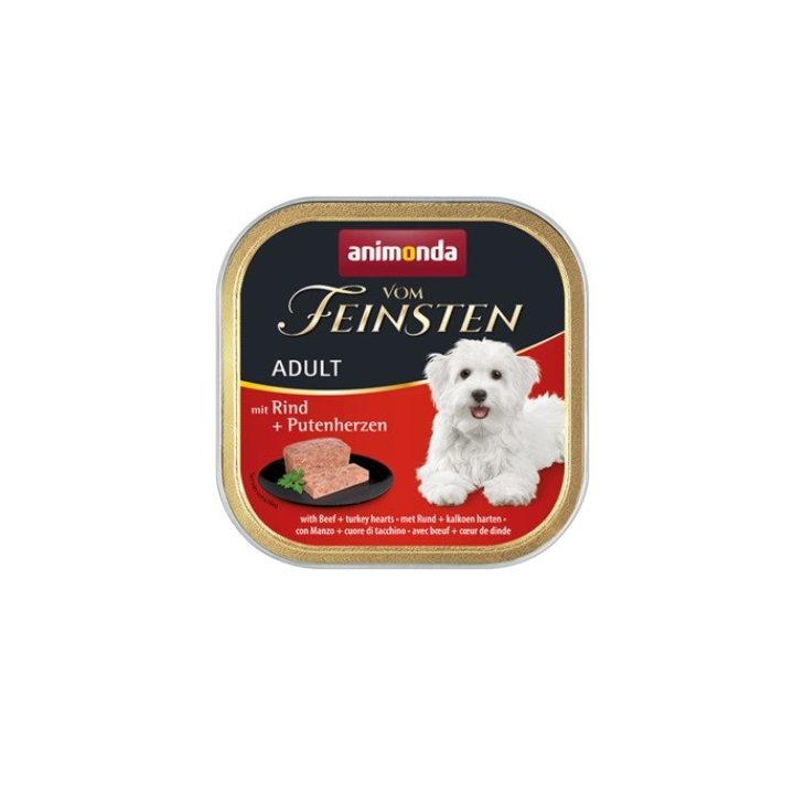 ANIMONDA Vom Feinsten Adult Beef and turkey heart - wet dog food - 150g