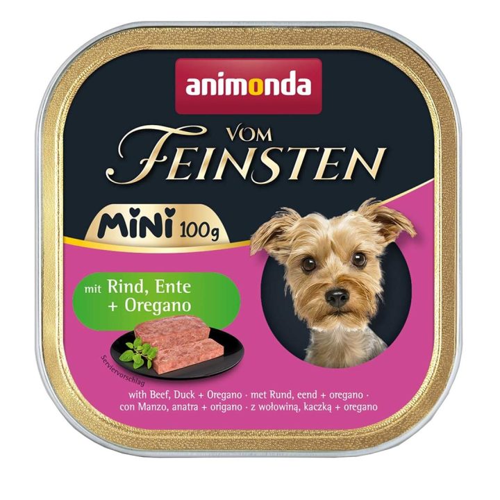 ANIMONDA Vom Feinsten Adult Mini Beef duck and oregano - wet dog food - 100g