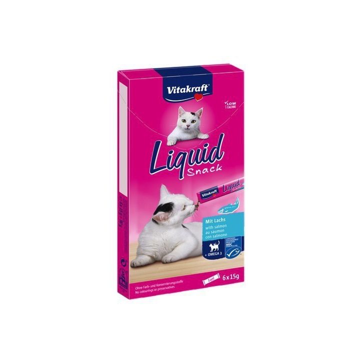 VITAKRAFT Liquid Snack Salmon - cat treats - 6 x 15g