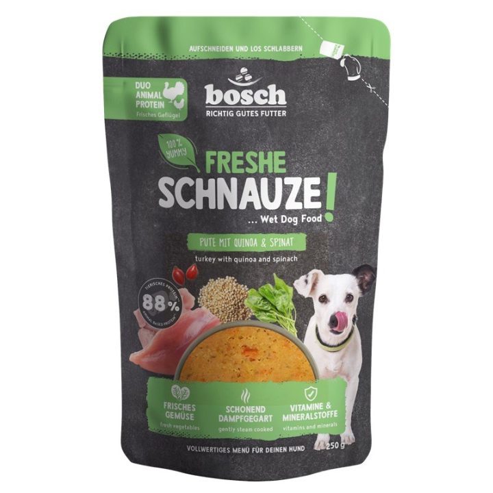 BOSCH Freshe Schnauze with turkey quinoa and spinach – wet dog food – 250g
