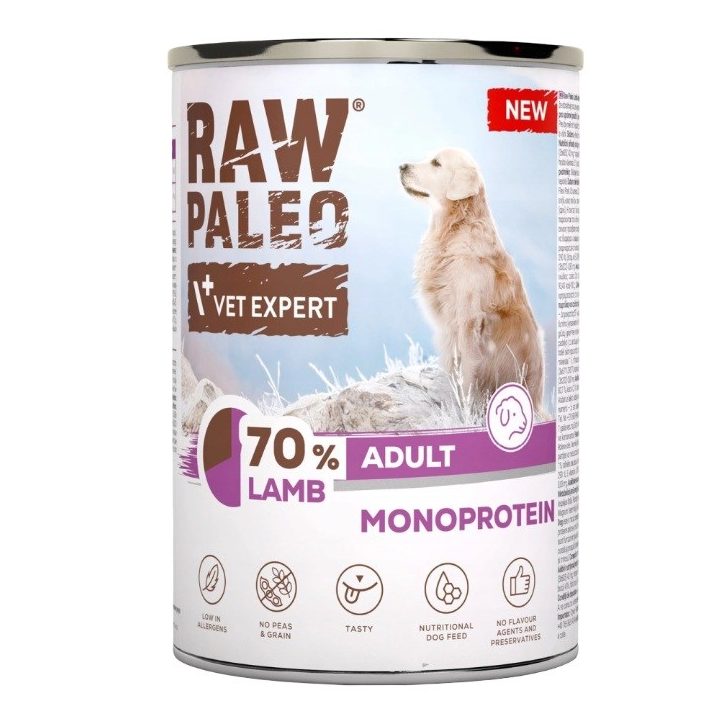 VETEXPERT Raw Paleo Mono Lamb - wet dog food - 400g