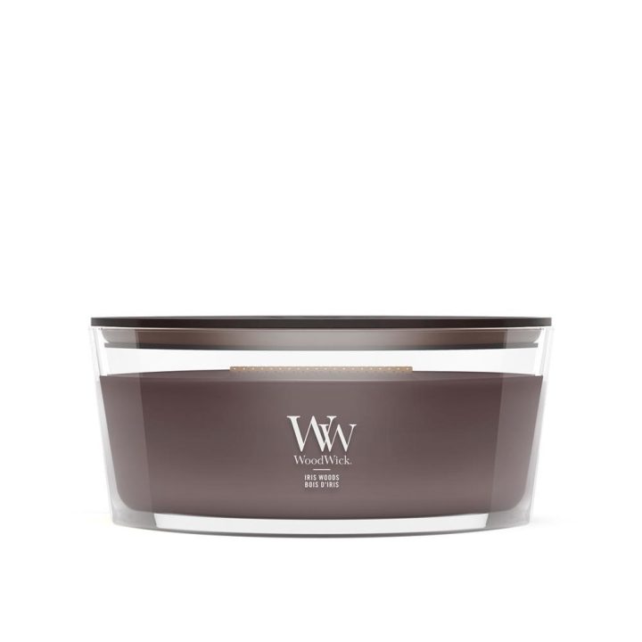 WoodWick Iris Woods wax candle Ellipse Wood Brown 1 pc(s)