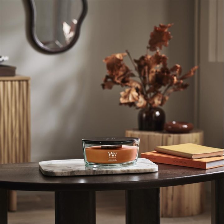 WoodWick Pumpkin Praline wax candle Ellipse Brown 1 pc(s)