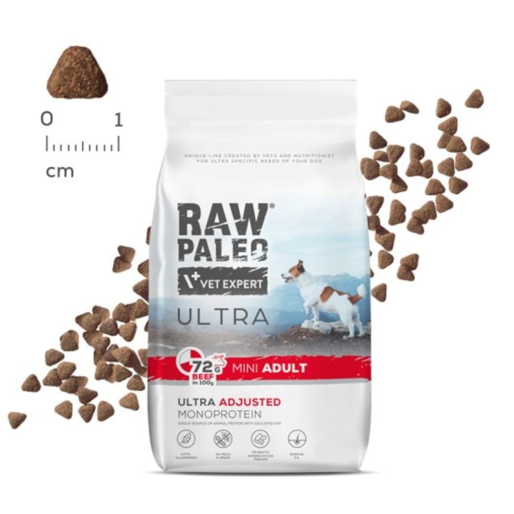 VETEXPERT Raw Paleo Ultra Mini Adult Beef - dry dog ??food - 8 kg