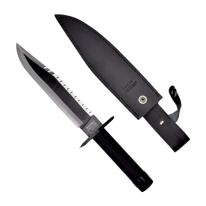 Cinema Classic Rambo I Large knife with leather scabbard CC-H1 360 mm Black