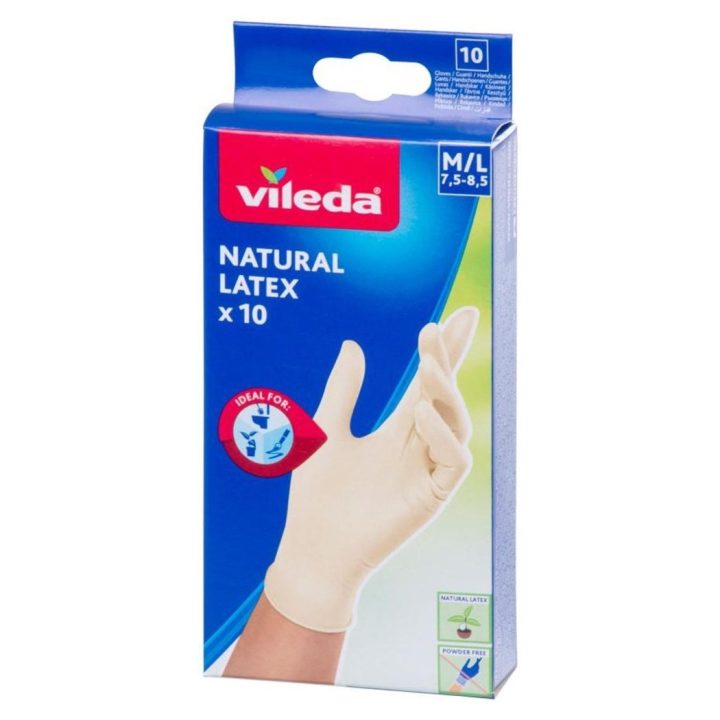 Vileda Natural Latex gloves size S/M 10 pairs
