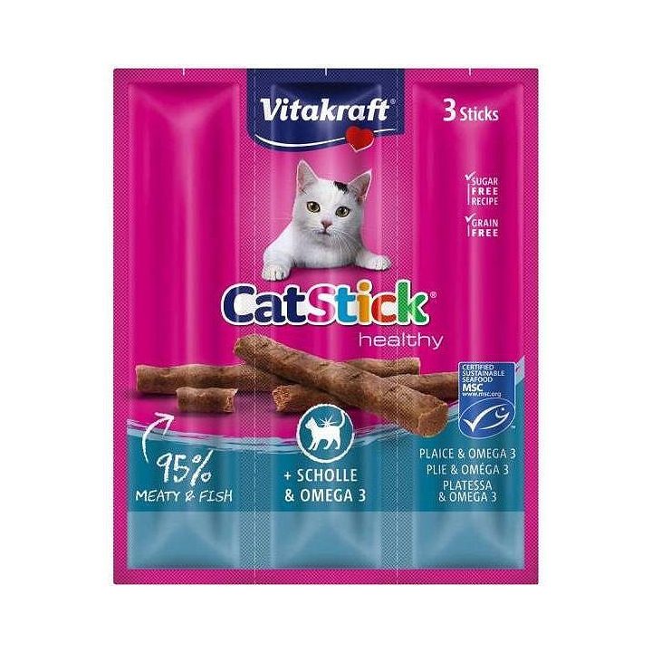VITAKRAFT CatStick Mini with flounder and Omega-3 - cat treats - 3 pcs