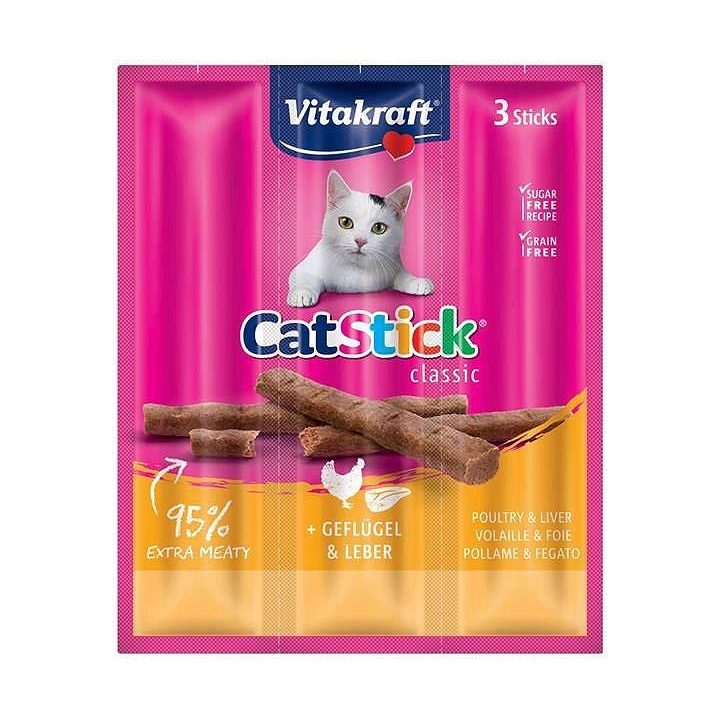 VITAKRAFT CatStick Mini with poultry and liver - cat treats - 3 pcs