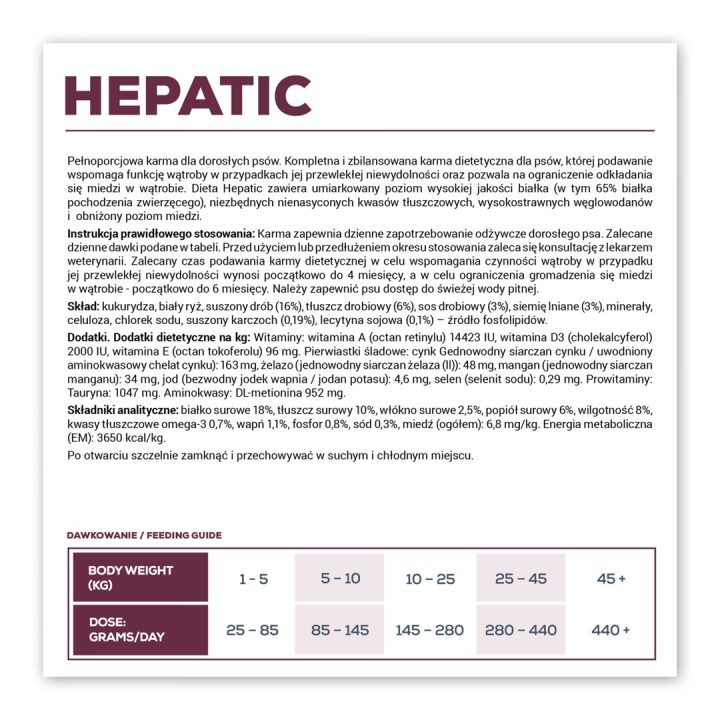 VETEXPERT Veterinary Diet Hepatic Dog - dry dog food - 12kg